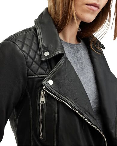 Women's Cargo Leather Biker Jacket in Saudi Arabia