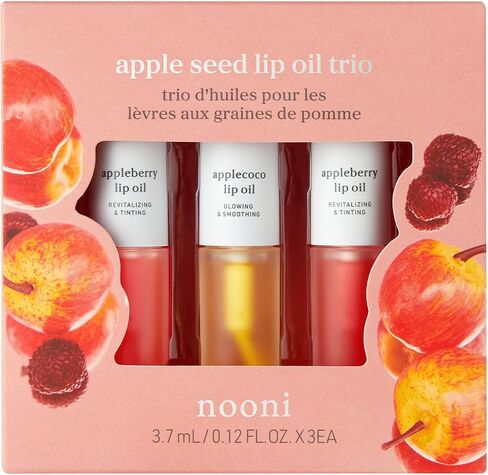 NOONI Appleseed Lip Oil Set - Appleberry Duo | with Apple Seed Oil, Lip Oil Duo, Lip Stain, Gift Sets, For Chapped and Flaky Lips in Kuwait
