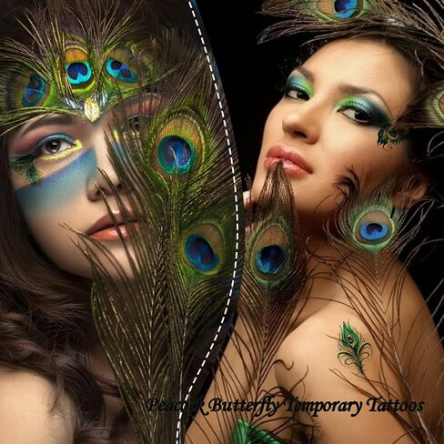14 Sheets Glitter Butterfly Temporary Tattoos Sticker for Women Girls Eye Face Makeup Decoration, Flash Fairy Wings Body Art Shiny Butterflies Waterproof Fake Tattoos for Festival Party Eye Decor in Saudi Arabia