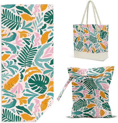 ENGVZ Beach Bags for Women, Wet Bag Cosmetic Bag, Pool Waterproof Shoulder Tote Bags, Pocket Zipper Summer Travel Essentials, Gifts for Women Birthday Large Capacity （2-Piece Set） in Saudi Arabia