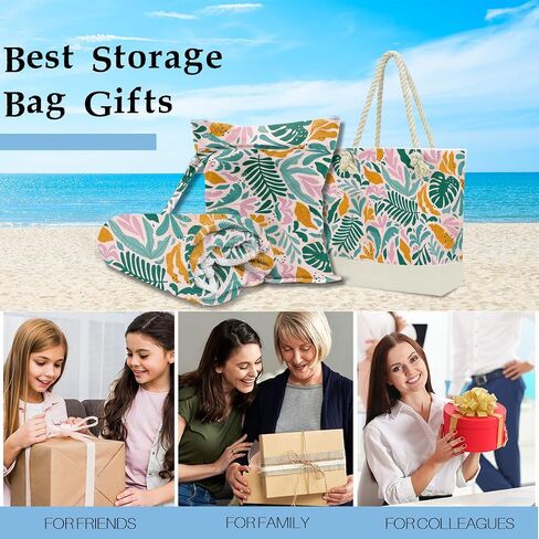 ENGVZ Beach Bags for Women, Wet Bag Cosmetic Bag, Pool Waterproof Shoulder Tote Bags, Pocket Zipper Summer Travel Essentials, Gifts for Women Birthday Large Capacity （2-Piece Set） in Saudi Arabia