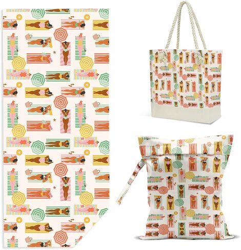 ENGVZ Beach Bags for Women, Wet Bag Cosmetic Bag, Pool Waterproof Shoulder Tote Bags, Pocket Zipper Summer Travel Essentials, Gifts for Women Birthday Large Capacity （2-Piece Set） in Saudi Arabia