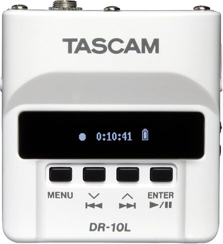 TASCAM Micro Portable Digital Audio Recorder with Lavalier Microphone, AV recording, interview recording 24-Bit/48 kHz BWAV File Format, Black (DR-10L) in Kuwait