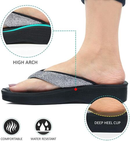 Women's Orthotic Arch Supportive Flip Flops Sandals (US 10, Grey) in Saudi Arabia