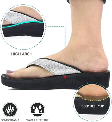Women's Orthotic Arch Supportive Flip Flops Sandals (US 10, Grey) in Kuwait
