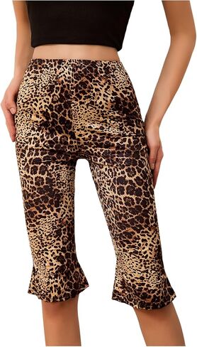 Makemechic Women’s Cheetah Print Capri Leggings High High Lister Y2K Leggings Leggings in Kuwait