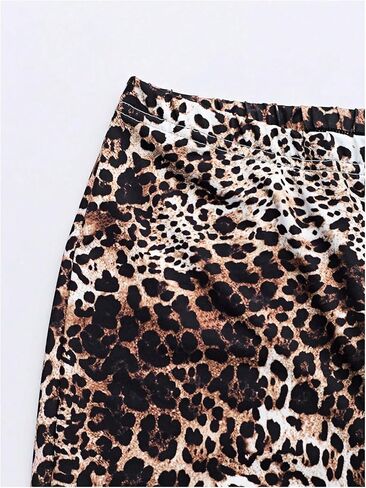 MakeMeChic Women's Cheetah Print Capri Leggings High Elastic Waist Y2K Knee Length Leggings in Saudi Arabia