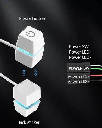 Oddtone Desktop Computer Power Switch Power Supply Control Adapter Cable 65 inch External PC Power Button ATX Desktop Computer Case Motherboard Switch On Off Power SW Cables in Kuwait