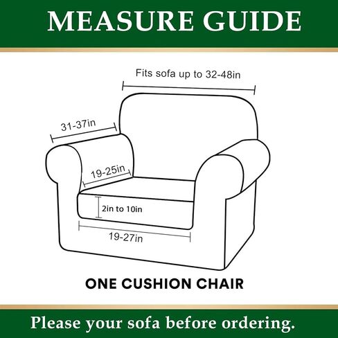 CRFATOP 2 Piece Soft Sofa Couch Cover Stretch T Cushion Armchair Slipcovers 1 Seat Chair Slip Cover with Arms Furniture Protector for Living Room Pet Dog with 1 Individual Seat Covers,(Small,A28) in Saudi Arabia
