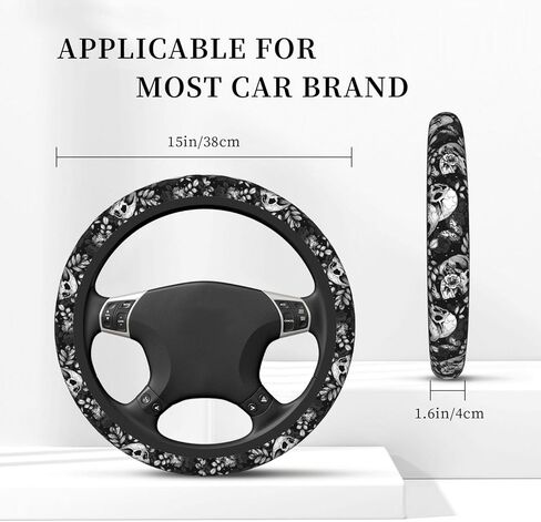 Flower Sugar Skull Steering Wheel Cover Women 15 inch Anti-Slip Sweat Absorption Steering Wheel Covers Cute Car Accessories Decor Car SUV Sedan Vans Truck Protector in Kuwait