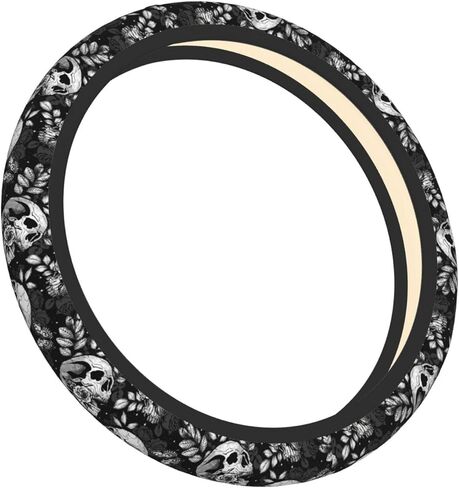 Flower Sugar Skull Steering Wheel Cover Women 15 inch Anti-Slip Sweat Absorption Steering Wheel Covers Cute Car Accessories Decor Car SUV Sedan Vans Truck Protector in Kuwait