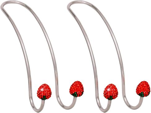 2pcs السنانير على شكل الفراولة ، شماعات ربط محفظة بلينغ ، زخارف خطافات مسند السيارة ، شماعات متينة للسيارة ، حامل عالمي لسيارات الدفع الرباعي (الوردي) in Kuwait