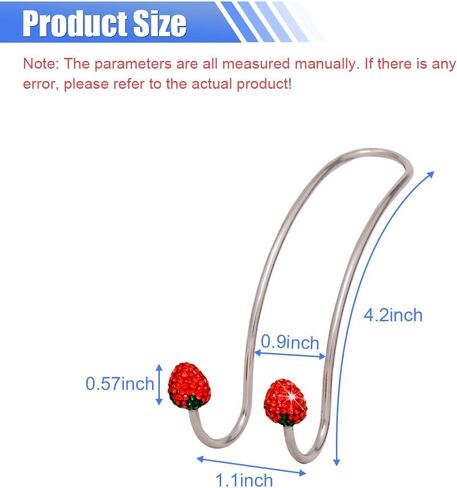 2pcs السنانير على شكل الفراولة ، شماعات ربط محفظة بلينغ ، زخارف خطافات مسند السيارة ، شماعات متينة للسيارة ، حامل عالمي لسيارات الدفع الرباعي (الوردي) in Kuwait