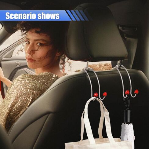 2pcs السنانير على شكل الفراولة ، شماعات ربط محفظة بلينغ ، زخارف خطافات مسند السيارة ، شماعات متينة للسيارة ، حامل عالمي لسيارات الدفع الرباعي (الوردي) in Kuwait
