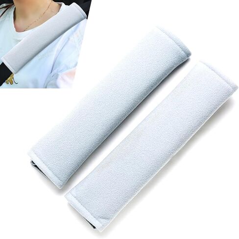 2 PCS Car Seat Strap Pads, Seat Belt Shoulder Guard, Soft Auto Seat Belt Cover, Universal for Car Truck SUV (Gray) in Saudi Arabia