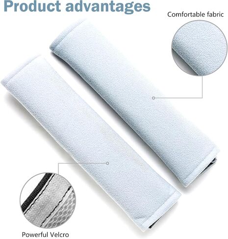 2 PCS Car Seat Strap Pads, Seat Belt Shoulder Guard, Soft Auto Seat Belt Cover, Universal for Car Truck SUV (Gray) in Saudi Arabia
