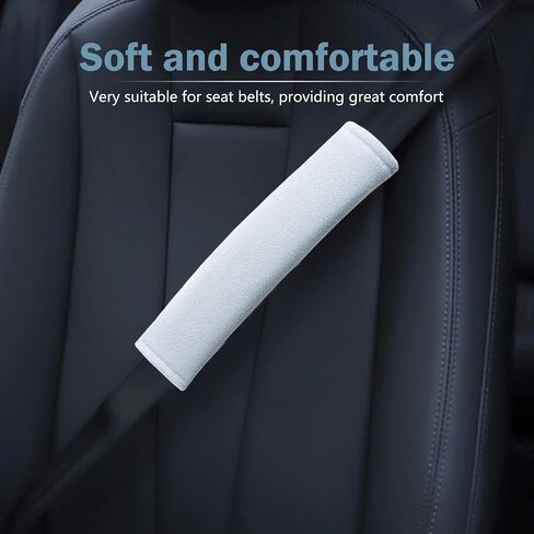 2 PCS Car Seat Strap Pads, Seat Belt Shoulder Guard, Soft Auto Seat Belt Cover, Universal for Car Truck SUV (Gray) in Saudi Arabia