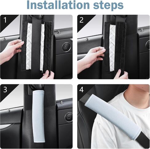 2 PCS Car Seat Strap Pads, Seat Belt Shoulder Guard, Soft Auto Seat Belt Cover, Universal for Car Truck SUV (Gray) in Saudi Arabia