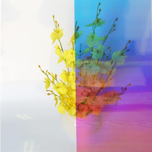 Chameleon Color Window Film Self-Adhesive Rainbow Effect Iridescent Clear Film for Residential Home Office Decoration,35.4Inch x 6.5Feet, colorful in Saudi Arabia