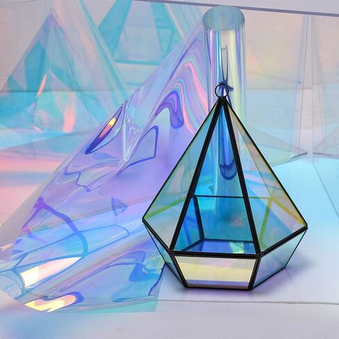 Chameleon Color Window Film Self-Adhesive Rainbow Effect Iridescent Clear Film for Residential Home Office Decoration,35.4Inch x 6.5Feet, colorful in Saudi Arabia