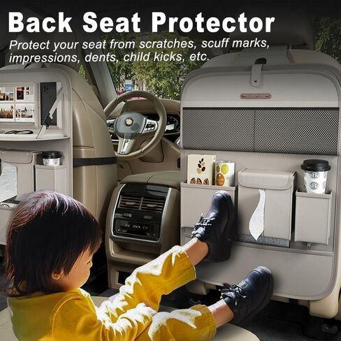 Car Seat Organizers,Multi-functional Back Seat Protectors, Storage Pouches, and Tray Holders (for Cars, Kids, Seat Back and Rear Seats) (Carbon Fiber, 2 Pcs) in Kuwait
