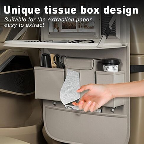 Car Seat Organizers,Multi-functional Back Seat Protectors, Storage Pouches, and Tray Holders (for Cars, Kids, Seat Back and Rear Seats) (Carbon Fiber, 2 Pcs) in Kuwait