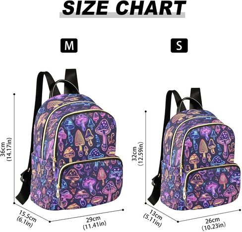 ALAZA Purple Mushrooms Mini Backpack Purse for Women Travel Bag Lightweight Shoulder Bag Fashion Daypack101 in Saudi Arabia