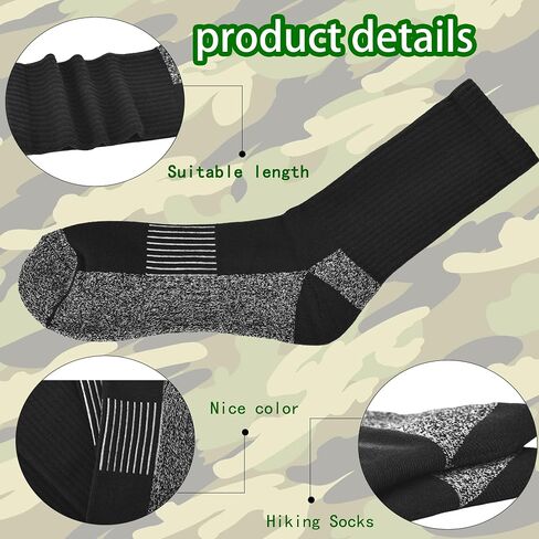 5 Pairs Mens Military Socks Army Green Hiking Sock Crew Boot Socks for Soldier Policemen Work Sports Hiking in Saudi Arabia