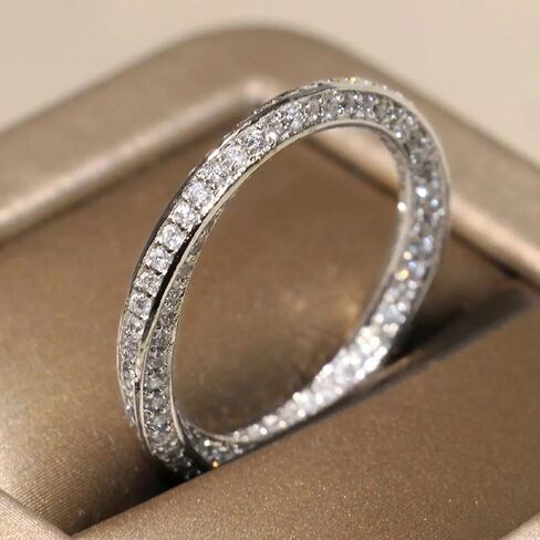 Gixaxak Moissanite Band Band Rings for Women Twisted Rings 925 Sterling Silver Rings Fcriss Cross Infinity Cubic Zirconia Beatherity Band Band Band Band Band 7 in Kuwait