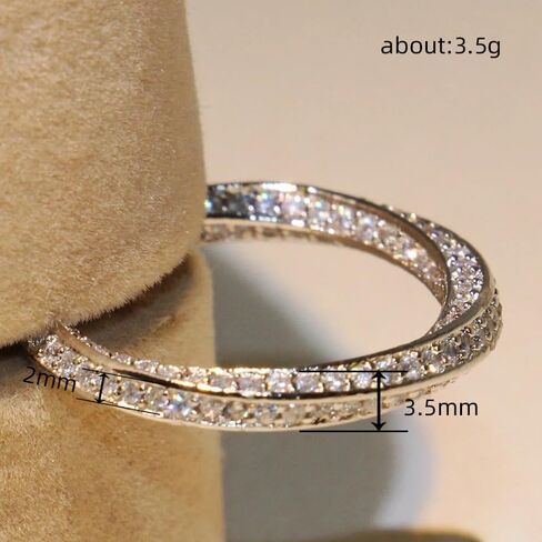 Gixaxak Moissanite Band Band Rings for Women Twisted Rings 925 Sterling Silver Rings Fcriss Cross Infinity Cubic Zirconia Beatherity Band Band Band Band Band 7 in Kuwait