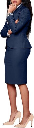 Tcremisa Women’s Fashion 2 قطعة احترافية بدلة الأعمال التجارية أزياء الأكمام الطويلة الطويلة ومجموعة تنورة قلم رصاص in Kuwait