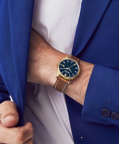 سلسلة Movado Heritage Series Calendoplan Men's Watch - حركة الكوارتز السويسرية ، حزام جلدي - 3 ATM Resistance - ساعة كلاسيكية وفاخرة للأزياء بالنسبة له - 40 مم - 40 ملم in Kuwait