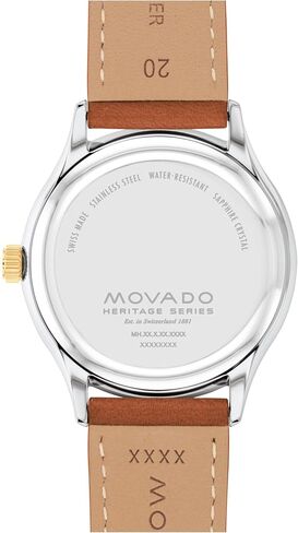 Movado Heritage Series Calendoplan Men's Watch - Swiss Quartz Movement, Leather Strap - 3 ATM Water Resistance - Classic, Luxury Fashion Timepiece for Him - 40mm in Saudi Arabia