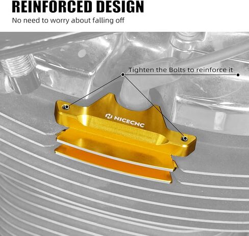 Gold Spark Plug Decorative Cover Aluminum Compatible with Harley Ultra Limited Low FLHTKL 2017-2019, Finned Spark Plug Cover Compatible with Harley 2017+ M8 Engine, See Fitments in Saudi Arabia