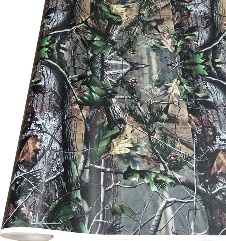 Queenbox 1.6x6.6ft Camo Vinyl Wraps, Woodland Maple Camouflage Self-Adhesive Car Sticker Decal Film Air Release Roll, Plant 07, 1.6x6.6ft/50x200cm in Saudi Arabia