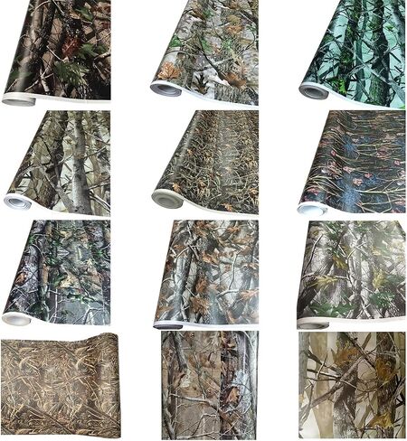 Queenbox 1.6x6.6ft Camo Vinyl Wraps, Woodland Maple Camouflage Self-Adhesive Car Sticker Decal Film Air Release Roll, Plant 07, 1.6x6.6ft/50x200cm in Saudi Arabia