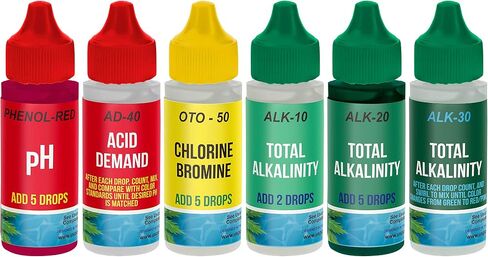 U.S. Pool Supply Swimming Pool & Spa Test Kit Refill Solutions, Test Water for pH, Chlorine and Bromine in Kuwait