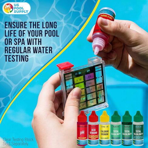 U.S. Pool Supply Swimming Pool & Spa Test Kit Refill Solutions, Test Water for pH, Chlorine and Bromine in Kuwait