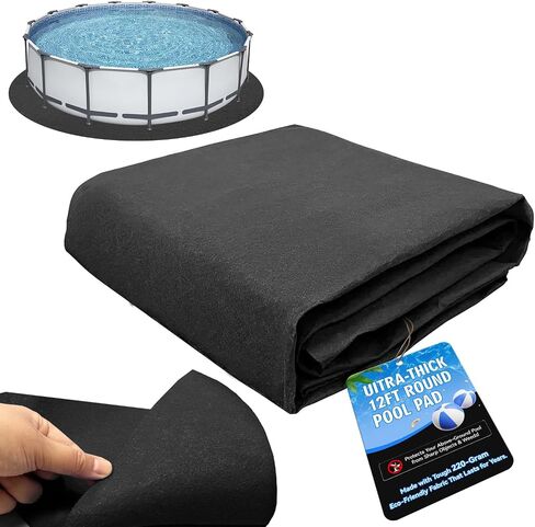 Jantens 12 Foot Round Pool Liner Pad for Above Ground Swimming Pools, Made of Durable Material - Prevents Punctures and Extends Life to The Liner in Kuwait
