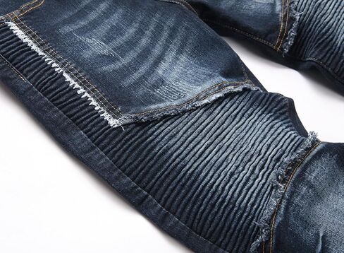 Men's Distressed Ripped Slim Fit Denim Jeans Pants in Saudi Arabia