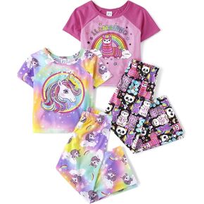 The Children's Place Girls' Short Sleeve Top and Pants,2 Piece Pajama Set