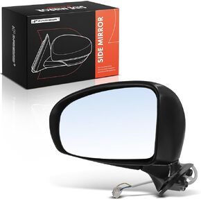 A-Premium Driver Side Power Door Mirror - Compatible with Toyota Prius 2010-2015 - Non-Heated Manual Folding Smooth Black Outside Rear View Mirror