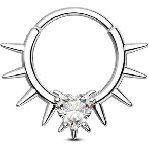 Spiked with Love Septum Rings 16G Septum Daith Jewelry Stainless Steel Helix Daith Piercing Jewelry