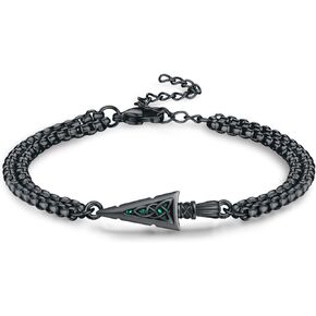 MEDWISE Arrowhead Bracelets 925 Sterling Silver Adjustable Bracelets Punk Jewelry Gift for Her Women Men Mothers Day Gifts for Mom with 7.5+2in Stainless Steel Chain