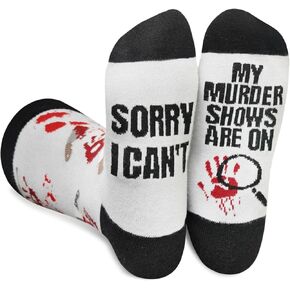 InnoBeta True Crime Gifts for Women Men, Gifts for True Crime Show Lovers, Best True Crime Show Gifts, rue CrimeSocks, One Size Crew Socks