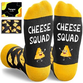 HAPPYPOP Cheese Gifts Socks for Women Men - Funny Novelty Crazy Silly Cheese Socks for Teen Girls Boys, Christmas Stocking Stuffers
