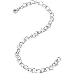 Sterling Silver Heart Chain Bracelet, Forever Bracelets For Couples, Friendship Gift