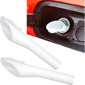 2 PCS Car Capless Gas Tank Funnel, Integrated Design Gas Funnel for Cars, Fuel Funnel Tube Replacment OEM #8U5A-17B068-EB 1782177 1833948 2050651, Compatible with Ford Series Car (White)