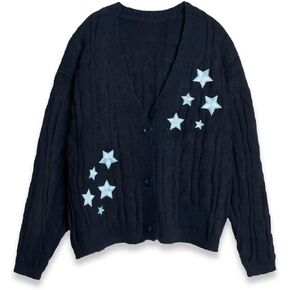 Midnights Cardigan - سترة متماسكة مريحة ناعمة وأنيقة نجم كارديجان هدية البحرية الأزرق