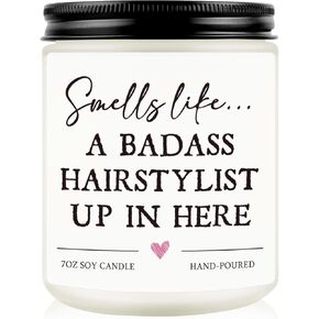 Hair Stylist Gifts, Hairdresser Gifts for Women Men, Cosmetology Graduation Gift - Hair Salon Decor, Thank You Present for Hairstylist, Birthday Christmas Gift for Hair Dresser, Funny Scented Candle